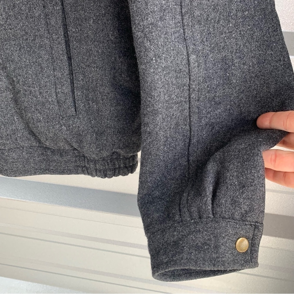 Grizzly Mens Wool Blend size XL Charcoal Gray Bomber Full Zip Coat - Picture 4 of 9